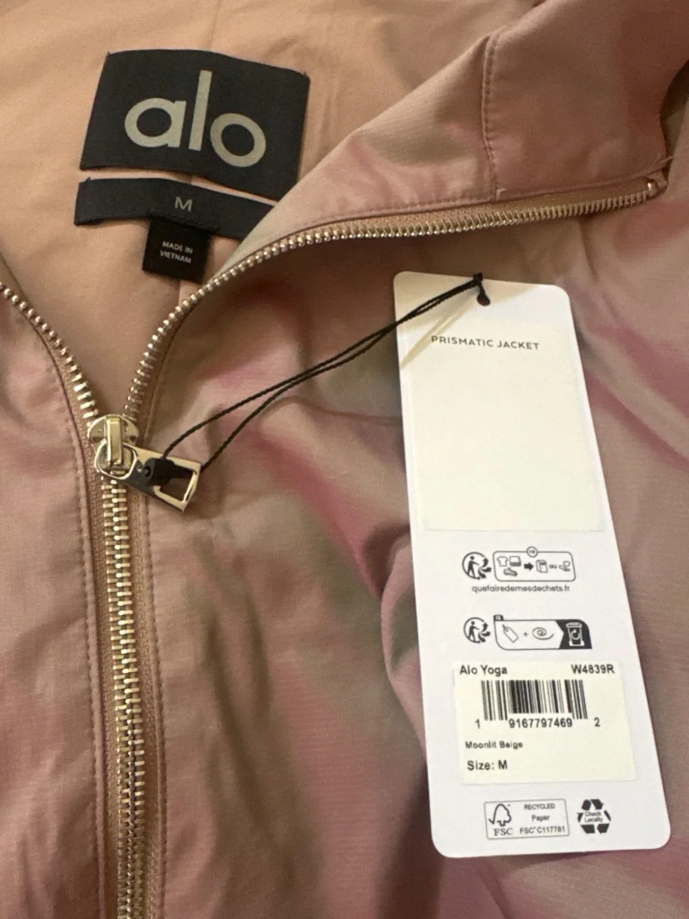 ALO Yoga Prismatic Jacket Pink Moonlight Medium